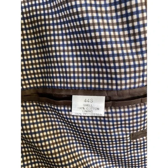 Mens Saddlebred 44S Brown Corduroy Blazer Sport Coat Cotton 2 Button Preppy - Picture 8 of 14